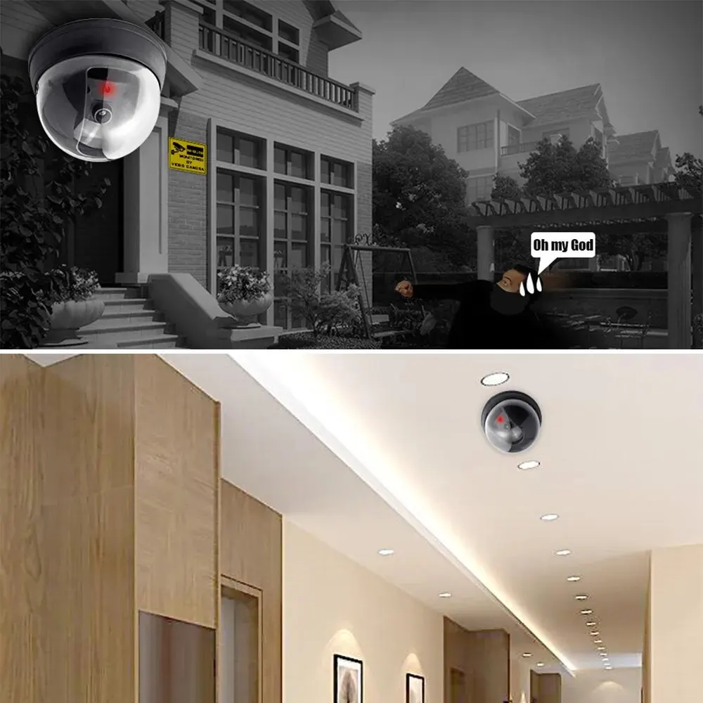 Fuers Creative Plastic Dome CCTV Dummy Camera Flashing Led Fake Camera Surveillance Security System surveillance camera