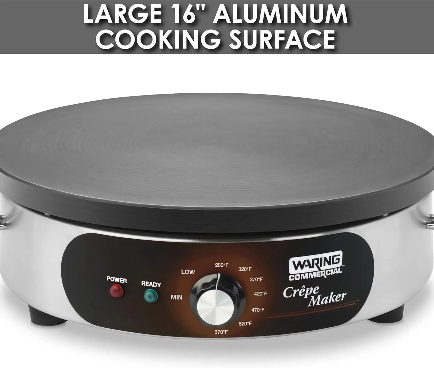 Commercial WSC160X 16" Electric Crepe Maker, Cast Iron Cooking Surface, Stainless Steel Base, Includes Batter Spreader an 5