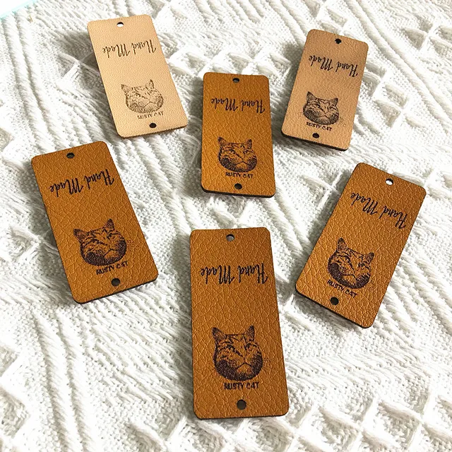 Etichette Personalizzate Con Scritta 70 Etichette In Pelle PU Per Cucito - 5 Colori Per Personalizzare Creazioni Etichette Per Vestiti