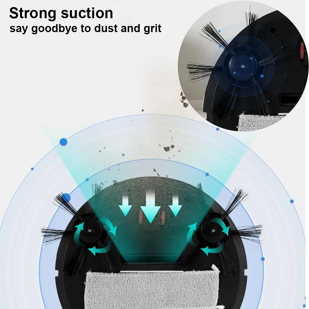 3 In 1 Cleaning Tool robot vacuum cleaner Multifunctional Household Cordless Robot Vacuum USB Rechargeable Time-Saving for Hard Floor Pet Hair Carpet