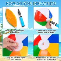 Rainbow Beach Balls With Air Pump Rainbow Inflatable Swimming Pool Water Games Toys for Kids Summer Beach Party Supplies Decor 2