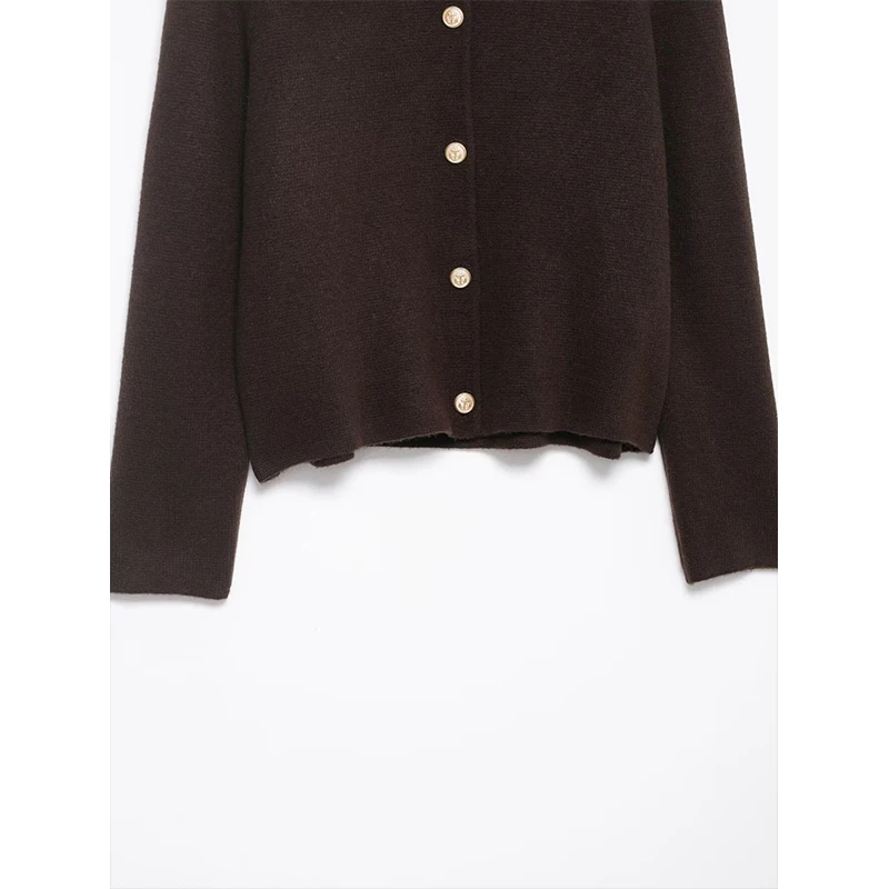 Casual Chic Women Cardigan Long Sleeve Faux Fur Lapel Knitting Cardigans Fashion 2025 Autumn Winter Elegant Sweater Coat