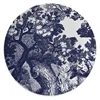 Ceramic Decorative Plate Blue Iru Sketch Tiger Circular Shape Tableware Restaurant Dessert Tray Home Bedroom Art Hanging Plate 3