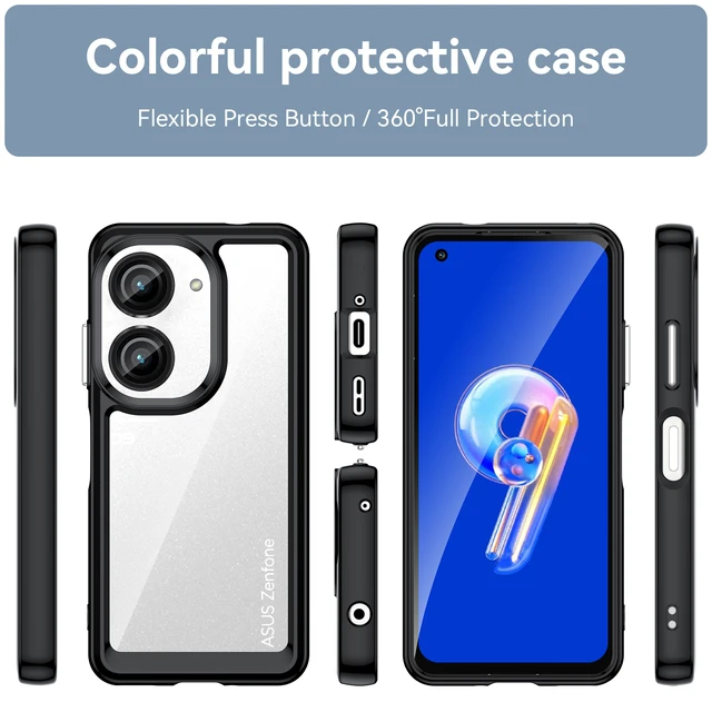 Zeking - Funda para Asus Zenfone 10, transparente y transparente con  esquinas reforzadas de TPU con absorción de golpes para Asus Zenfone 10  (transparente) : : Electrónicos