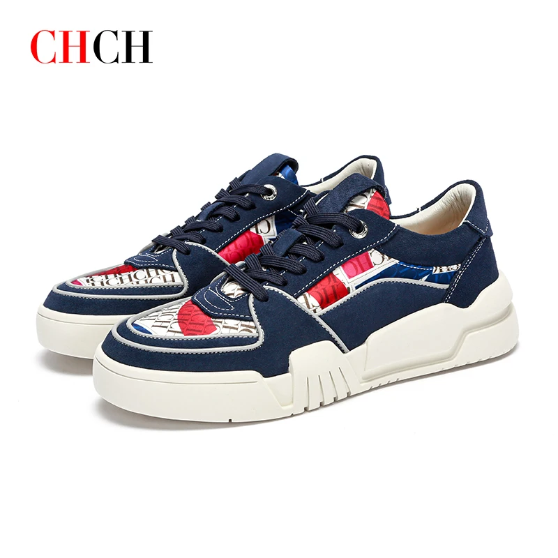 CHCH 2023 New Casual Comfortable Fashion Men's Flat Toe Layer Leather