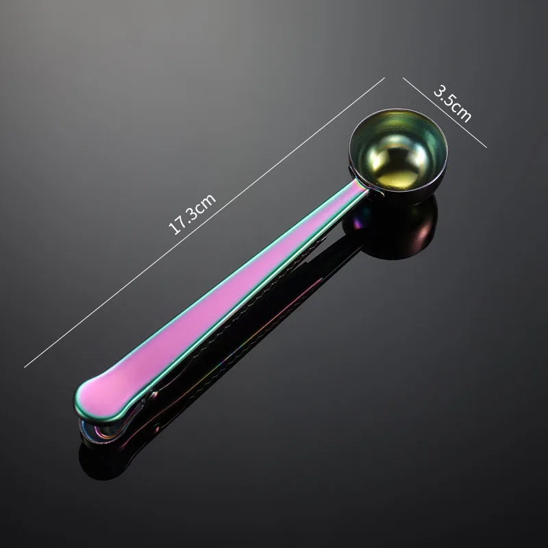 مغرفة قهوة من الفولاذ المقاوم للصدأ مع مشبك