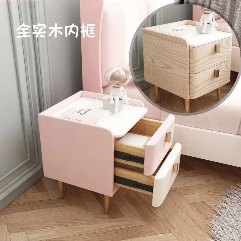 Pure solid wood ultra narrow children's bedside table, small, modern, simple, light luxury, internet famous Nordic