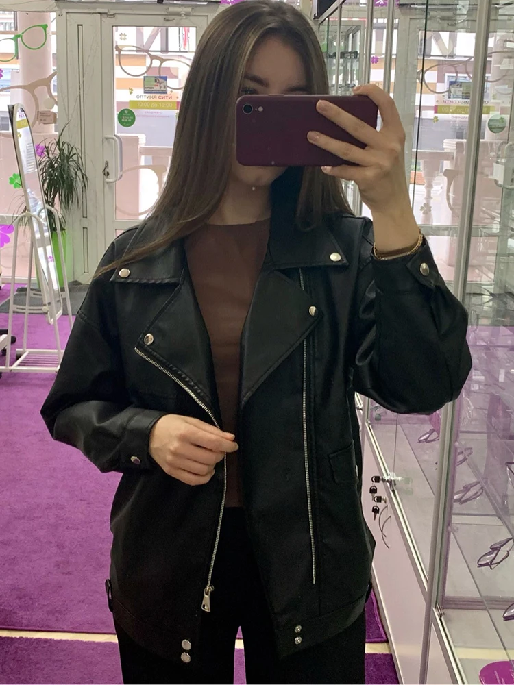 faux leather jacket women