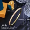 CWWZircons Classic Bling Round Cubic Zirconia Pave Gold Plated Green Tennis Bangle for Women Trendy Jewelry Accessories BG061 2