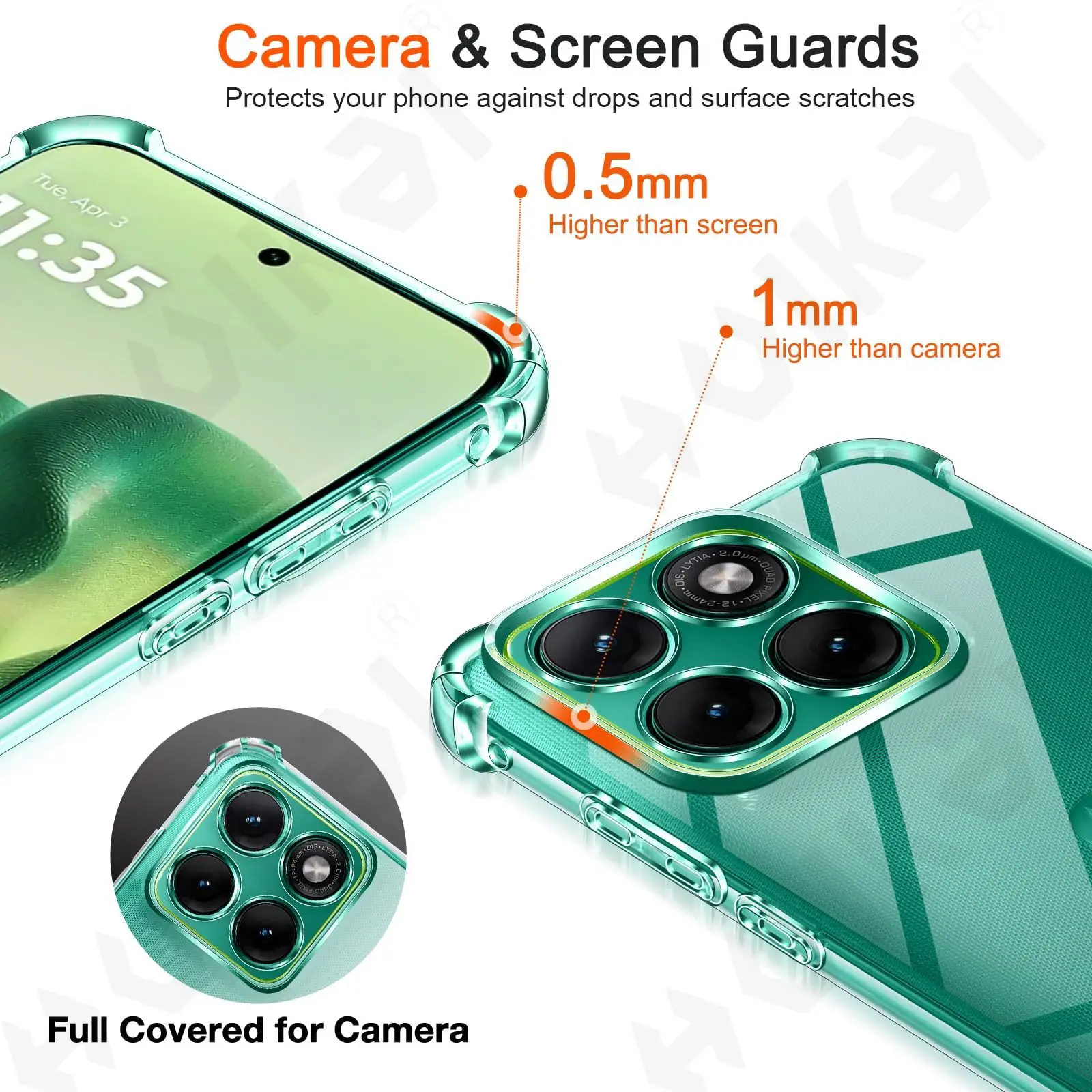 Transparent Soft TPU Case with Corner Bumper Cushion Protection