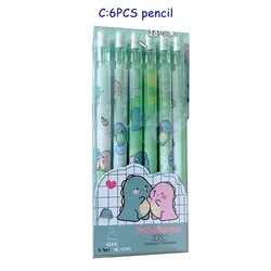 Adorable Cartoon Mechanical Pencil Set with 2B Refills - Perfect for School & Office Supplies, Great Gift for Kids (6pcs pencil set B)