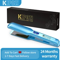 KIPOZI Adjustable Hair Straightener 1.75 Inch Wide Titanium Flat Iron Professional Styler LCD Display 30S Fast Heat Dual Voltage 1