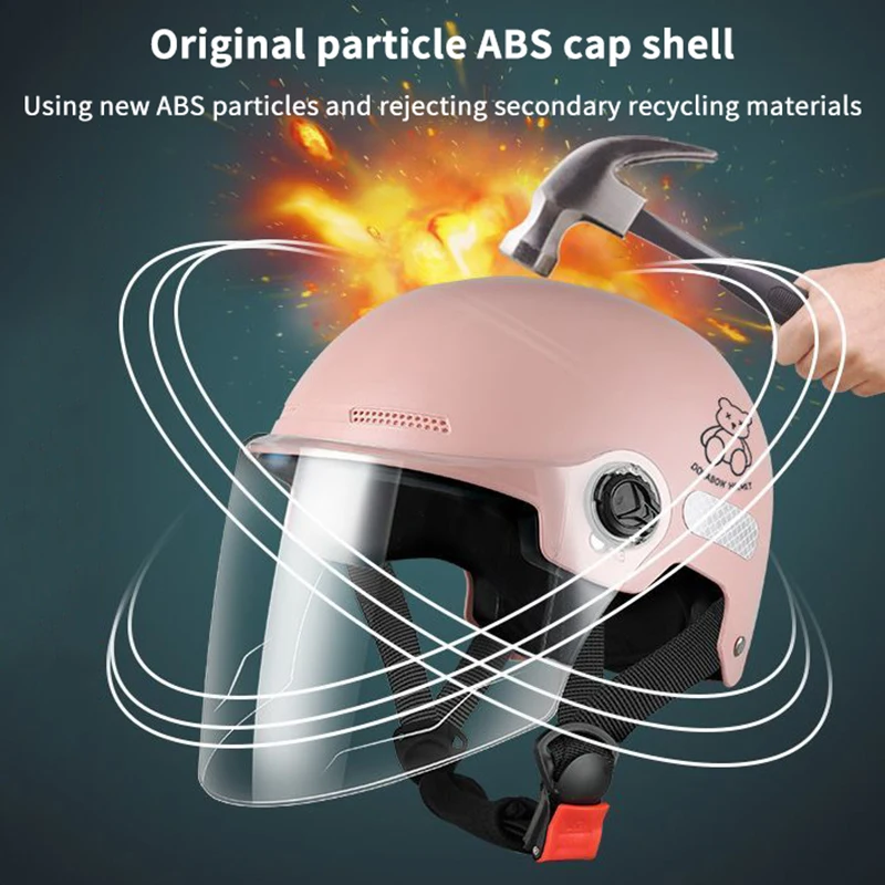 1 Piece 3C Certified Men's And Women's Adult Cartoon Electric Bicycle Motorcycle Half Helmet With Goggles Bicycle Safety Helmet | Sale Bangladesh 1 Piece 3C Certified Men's And Women's Adult Cartoon Electric Bicycle Motorcycle Half Helmet With Goggles Bicycle Safety Helmet Sale Bangladesh