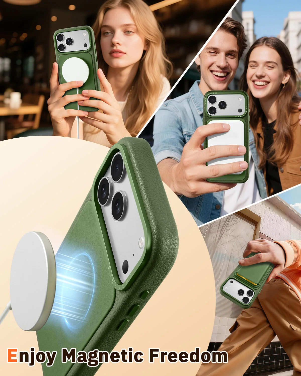 Eary Leather Shockproof Phone Case with Camera Protection Cover