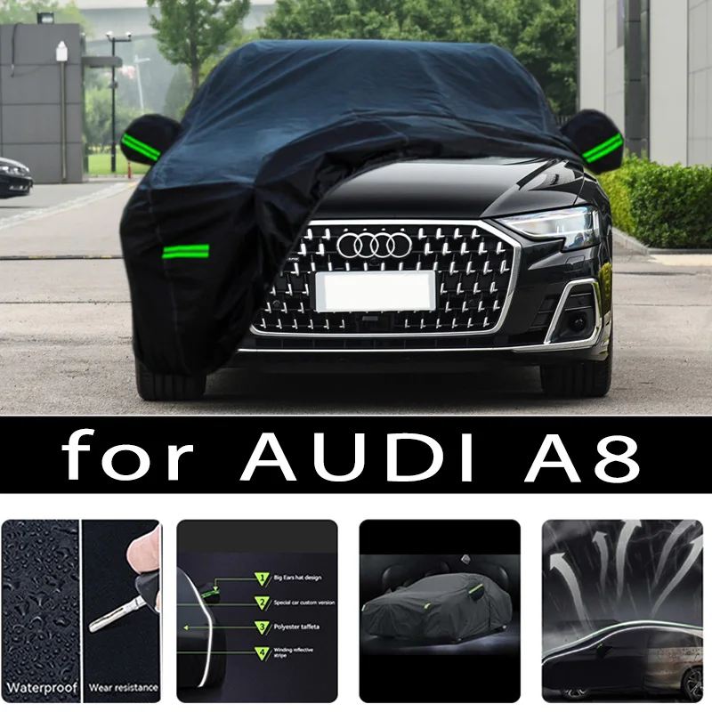 

For AUDI A8 Outdoor Protection Full Car Covers Snow Cover Sunshade Waterproof Dustproof Exterior Car accessories