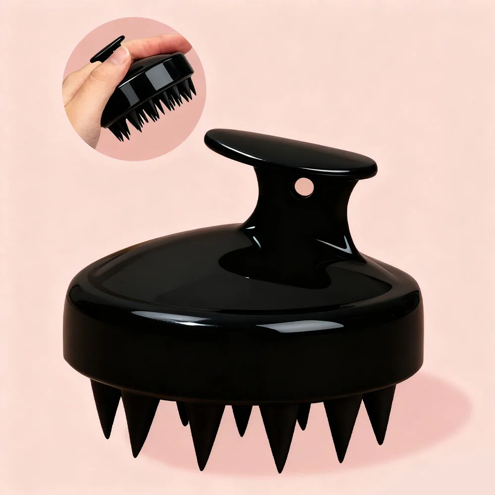 Silicone Shampoo Brush Head Scalp Massage Comb Clean The Scalp Thoroughly Body Massage Brush Bath Brush Salon Hairdressing Tool
