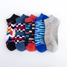 

Unisex Fashion CottonSocks Harajuku Grid Rhombus Geometry Painting Cartoon Socks Casual Ankle Socks Men Women Gift Big Size
