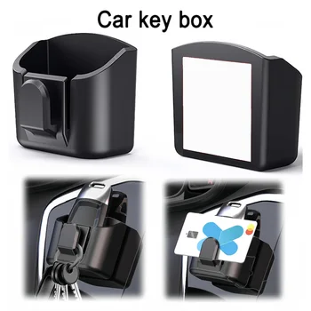 Scatola portaoggetti universale per chiavi da cruscotto per auto Scatola portaoggetti autoadesiva con retro automatico Organizzatore per cruscotto Accessorio per riordino per auto