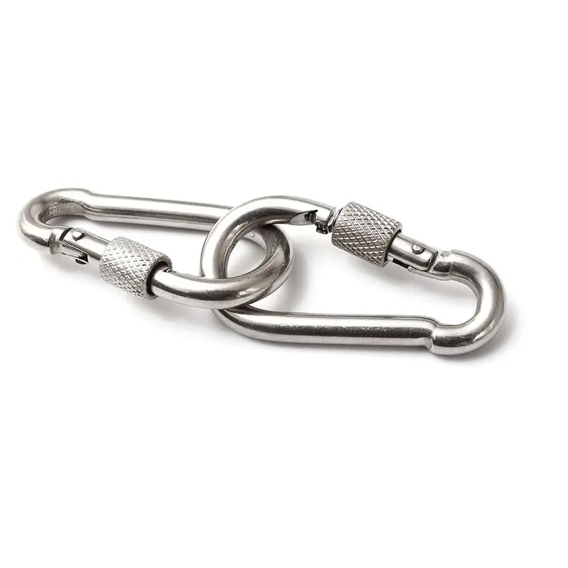 Description Picture 3 of itemM6/M8/M10 304 Silver Stainless Steel Lock Ring Safety Snap Hook Carabiner Spring Snap Quick Link Outdoor Climbing Gear Equipment