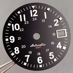 Luminous Black and White 29mm Field Watch Dial Face (Black dial)