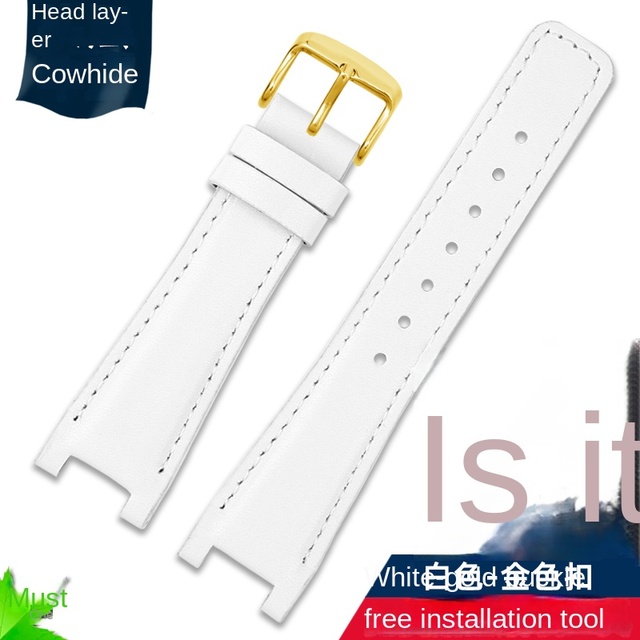 GC Strap YA1332 YA1333 YA1335 Men Women Notch Top Layer Cowhide Genuine Leather Watchband Bracelet 16*10 20*12 22*14mm screw