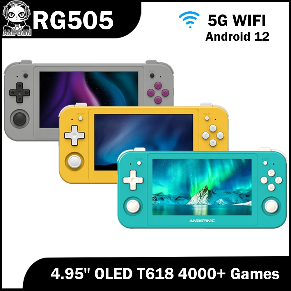 AnbernicRG505495OLEDTouchScreenHandheldGamePlayersAndroid12