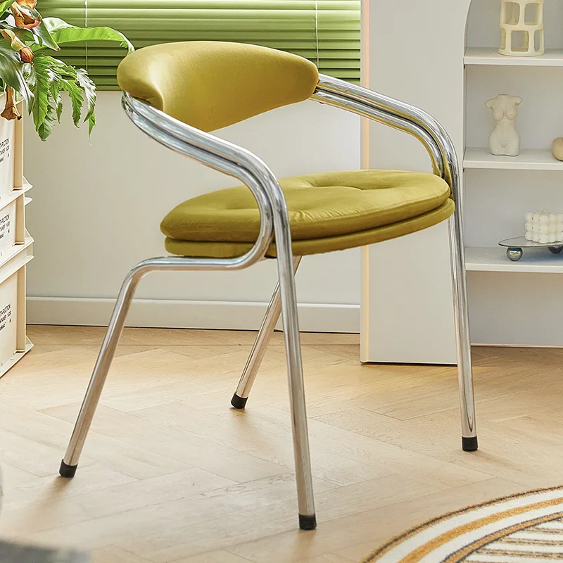 Metal Chair Retro Home Dining Chair Cafe Restaurant Homestay Living Room Bedroom Leisure Stool MOOJOU
