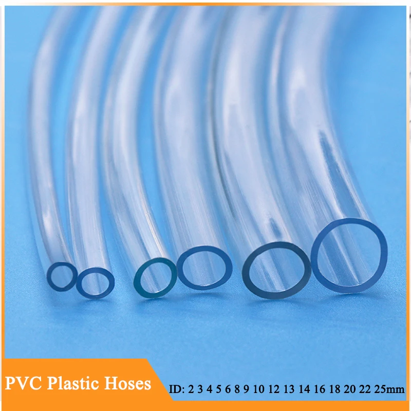 5/10M ID 2 3 4 5 6 8 9 10 12 13 14 16 18 20 22 25mm Transparent PVC Plastic Hoses High Quality Water Pump Tube Clear Garden Hose 10m transparent pvc plastic hoses high quality water pump tube 2 3 4 5 6 8 10 12 14 16 18 20 25mm inner diameter