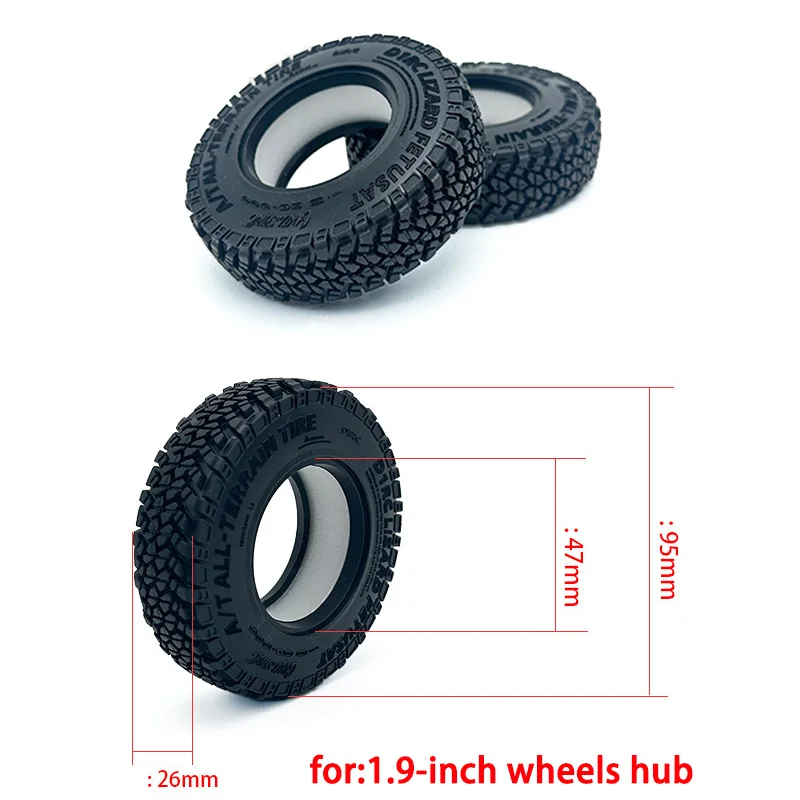 D1RC Simulation Climbing Car 1.9-inch Tires for 1/10 RC Crawler Car Traxxas Camel Cup Wrangler Land Rover Benz G Universal Parts