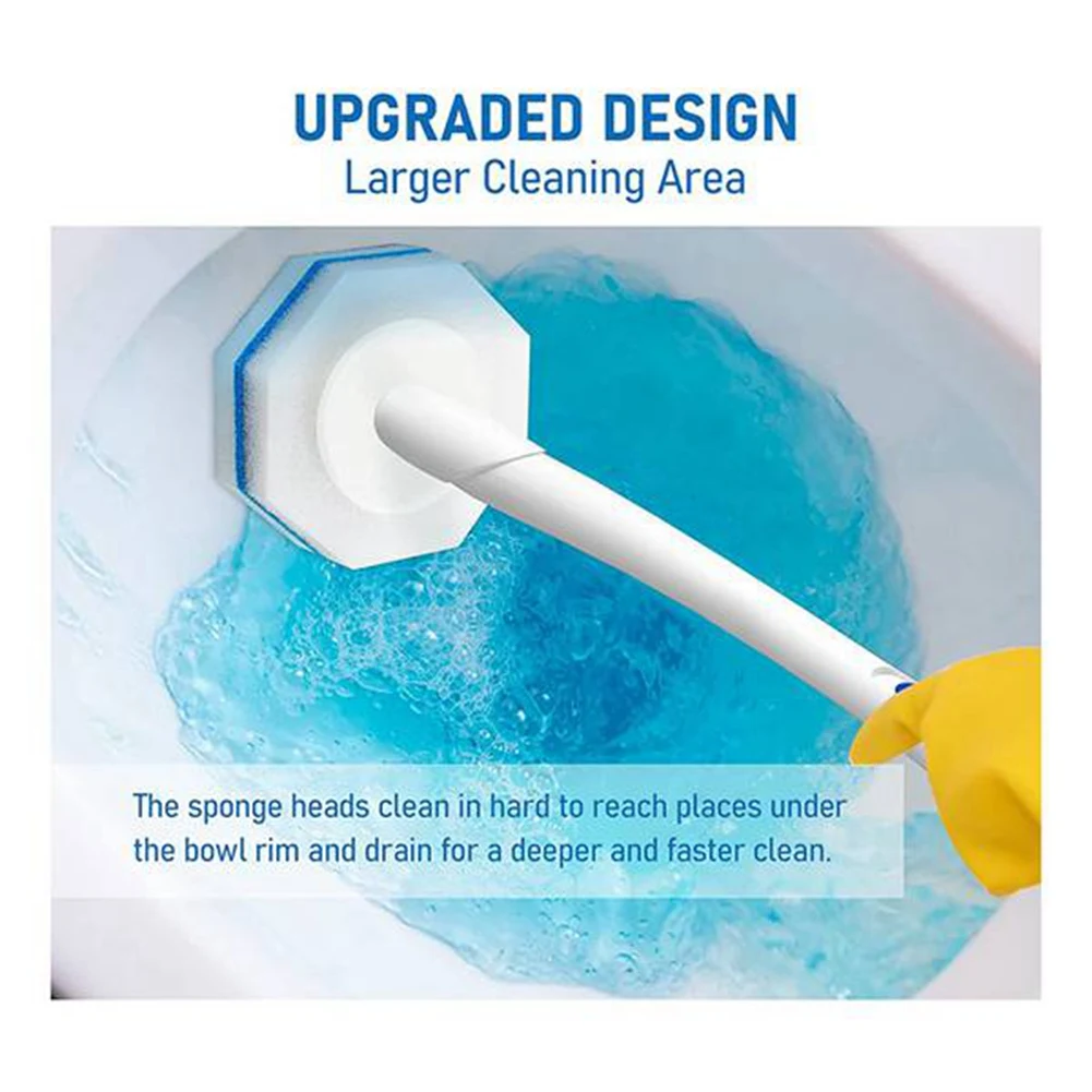 Upgraded Toilet Brush Wand Disposable Toilet Cleaning Wand Head Compatible Refills 50PCS