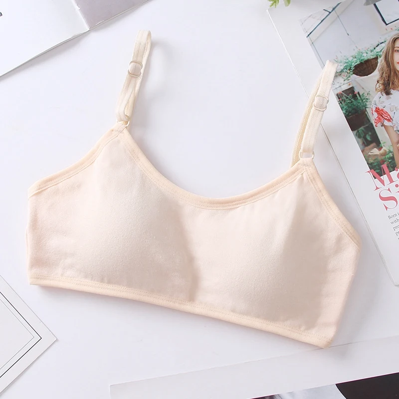 12-18y Cotton Girls Bra Teenage Underwear Kids Sports Bra Adjustable Bra  With Chest Pad Kids Seamless Bralette Puberty Clothing - Training Bras -  AliExpress