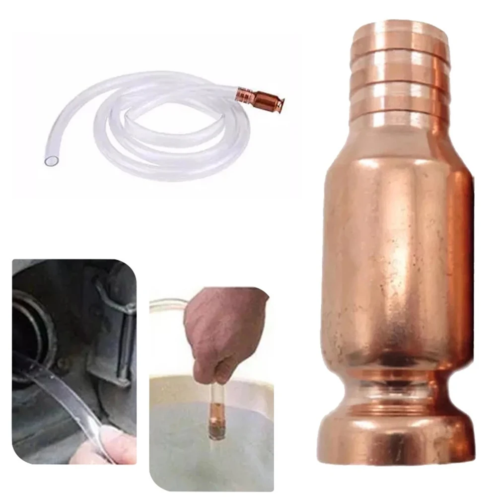 1pc Copper Siphon Filler Pipe For Safely Pumps Water Fuels Paints Copper 0.59in Self-priming Oil Pipe Pumpor Head Accessories