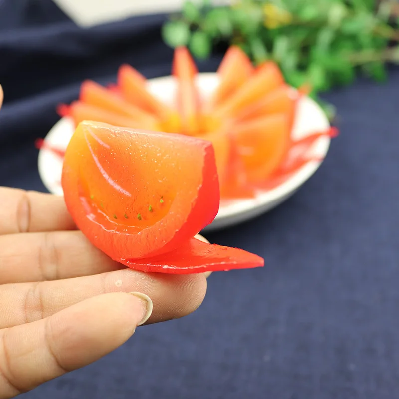 Simulation Tomato Corn Segment Artificial Vegetable Fake Food Restaurant Window Display Products Photography Props Crafts Toy