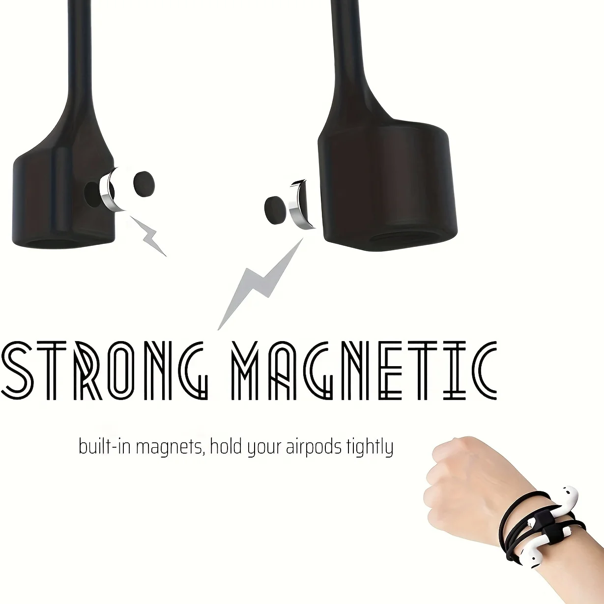 Silikon-Anti-Verlust-Magnet-Kopfhörerseil für Apple Airpods 4, 3, Pro 2, 1, kabellose Bluetooth-Kopfhörerkabel, Hals-Sportschnur – Detail 5