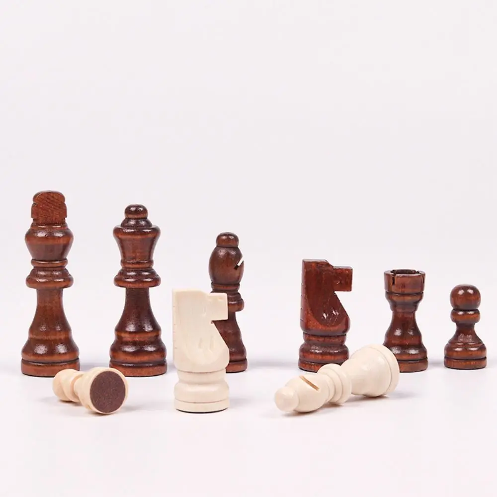 Wooden Chess Chess Pieces 32 Pieses Wooden Chess Sports Wood Chessmen King Height No Board