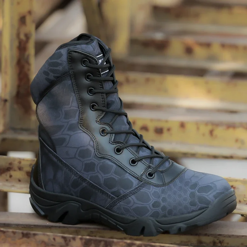 Trekking Hiking Outdoor Shoes Men Camo Waterproof Climbing Camping Sport Sneakers Military Tactical Army Boots