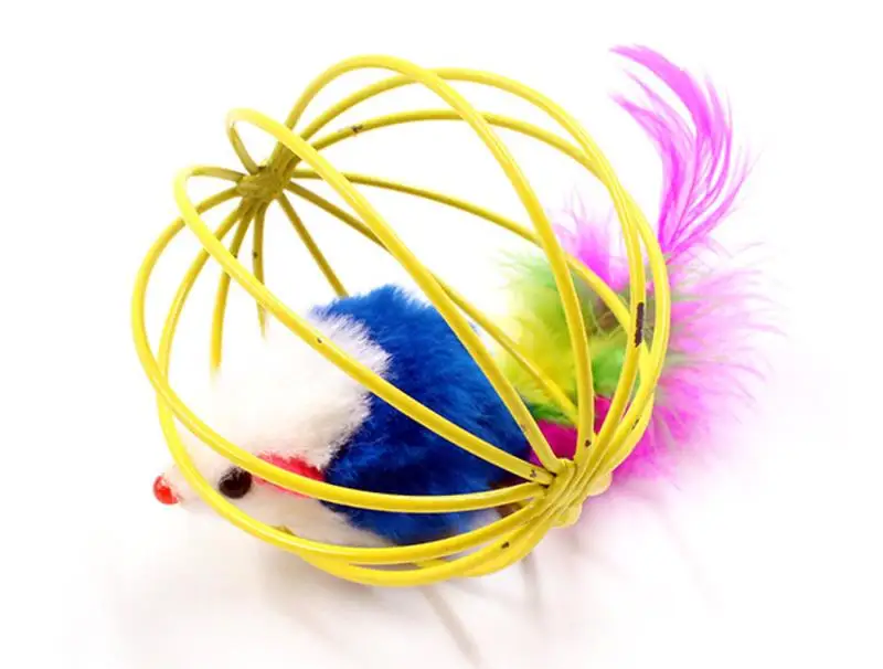 1pc Pet Cat Toy Funny Mouse In Cage Cat Interactive Toy Cat Play Toy Cat Mouse Toy Pet Supplies Pet Accessories