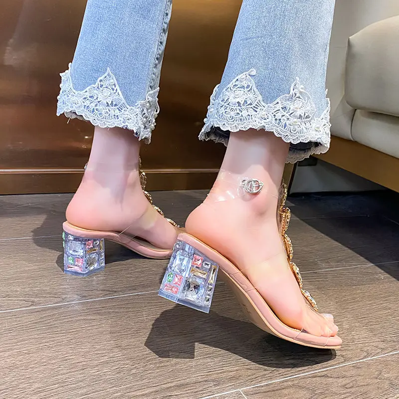 Plastic Sandal Block Heels 2023 Summer Sale Of Women's Shoes Suit