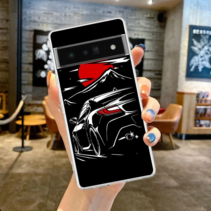 Clear Phone Case with Japan JDM Sports Car Design - Soft TPU Cover