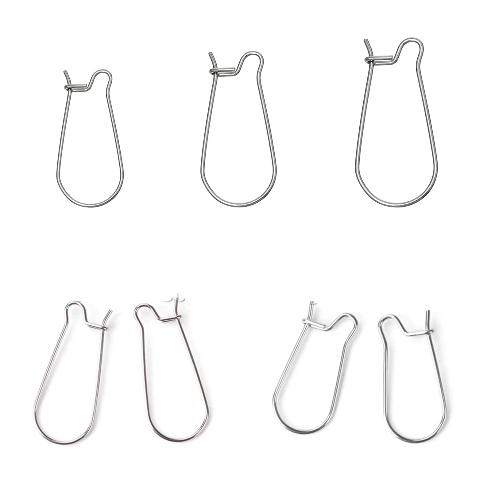 

Stainless Steel Ear Wires Hooks Findings Silver Color Earring Hooks For Diy Jewelry Making 20x10mm, Wire Size: (21 Gauge), 50PCs