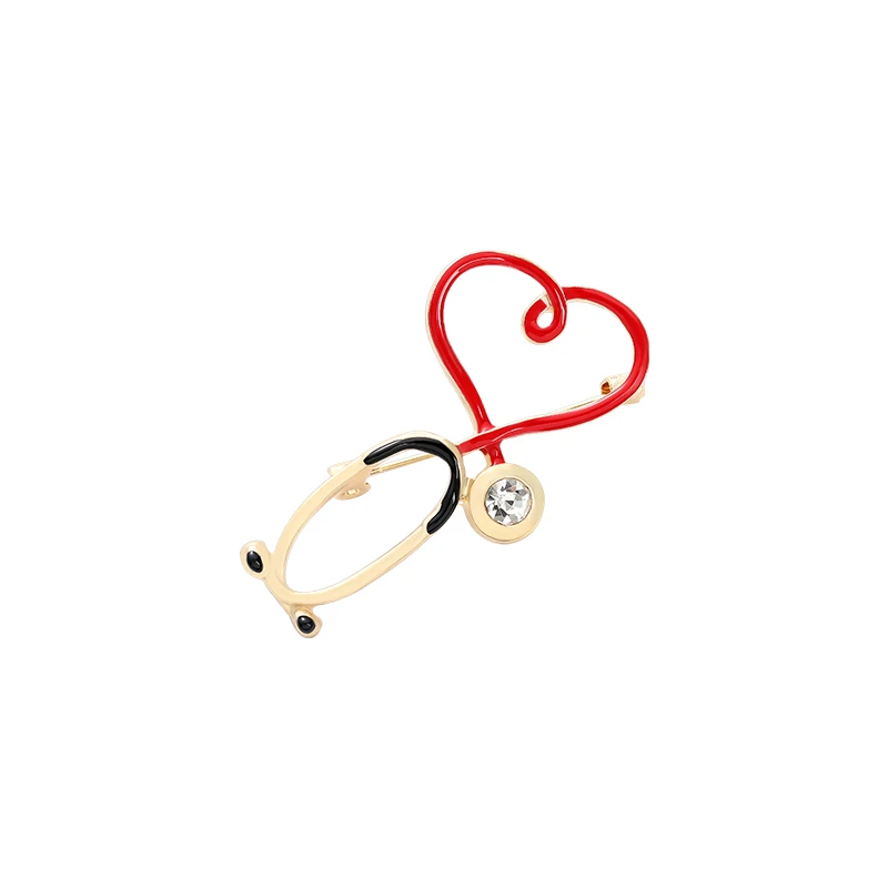 Medical Medicine Brooch Pin Stethoscope Electrocardiogram Heart Shaped Pin Nurse Doctor Backpack Lapel Jewelry – Buy The Best Products In The Online Store - Foto 2
