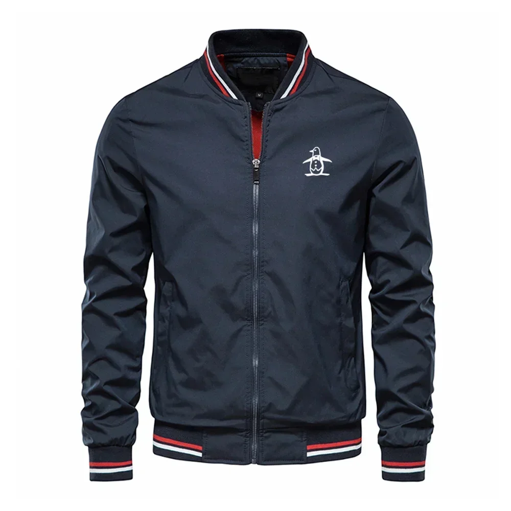 Men's Stand Up Collar Jacket Zipper Sportswear Spring and Autumn Fashion Men's Outdoor Casual Zipper Jacket