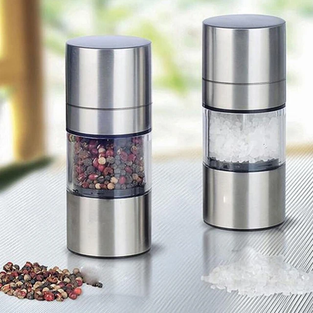 Stainless Steel Manual Salt Pepper Seasoning Mill - Pepper Mill Grinder 2 1  - Aliexpress