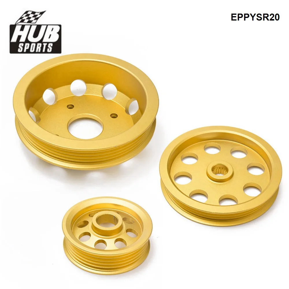 HUB Sports Gold High Performance Pulley Kit Crank Underdrive EPPYSR20 For Nissan 240SX S14 SR20 Jdm