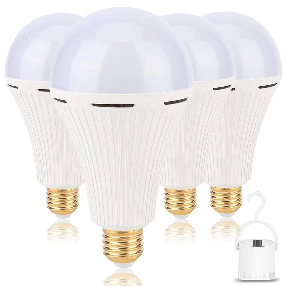 LED Emergency Light Bulb for Power Outages - Rechargeable Battery