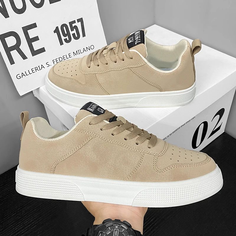 Fashion Suede Men&rsquo;s Casual Shoes Platform Comfortable Men Board Shoes Thick Bottom Men Walking Sneakers High Quality Sport