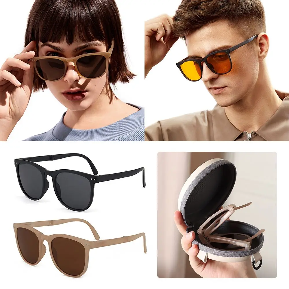 

Portable Putting in the Pocket Eyewear TR90 Frame Easy Carry with Case Sun Glasses Folding Sunglasses