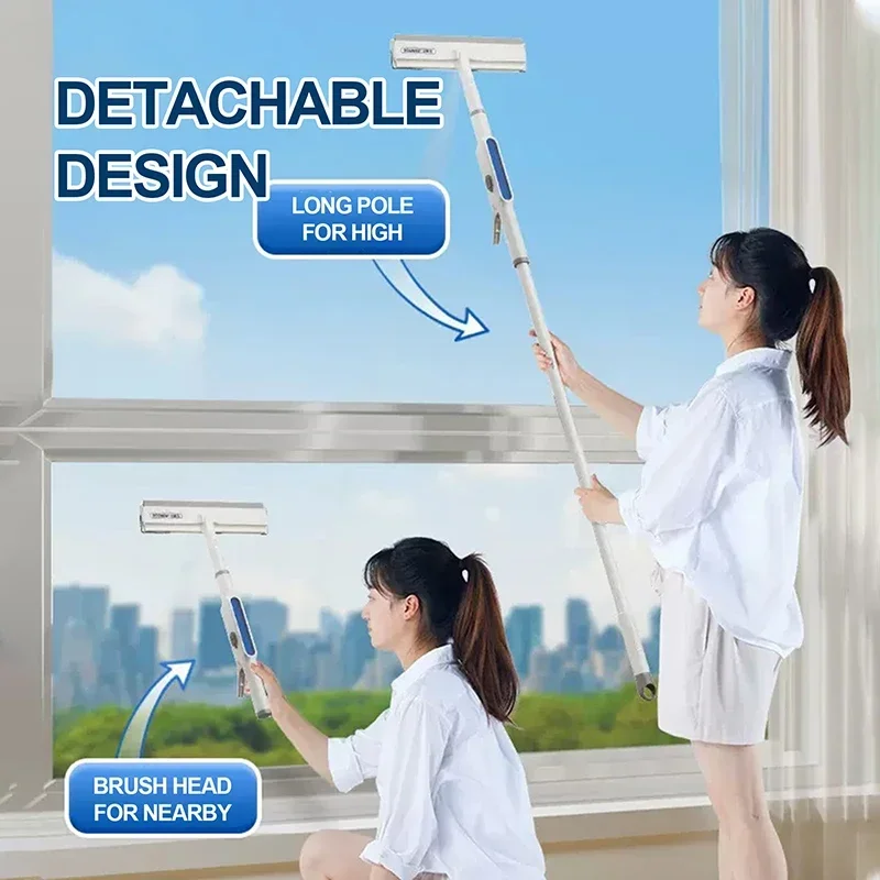 2 in 1 Windows Cleaner with Spray Magic Broom Wiper Telescopic Extra-long Handle Mop Squeegee Wiper for Glass Cleaning Tools window cleaning brush,window cleaner