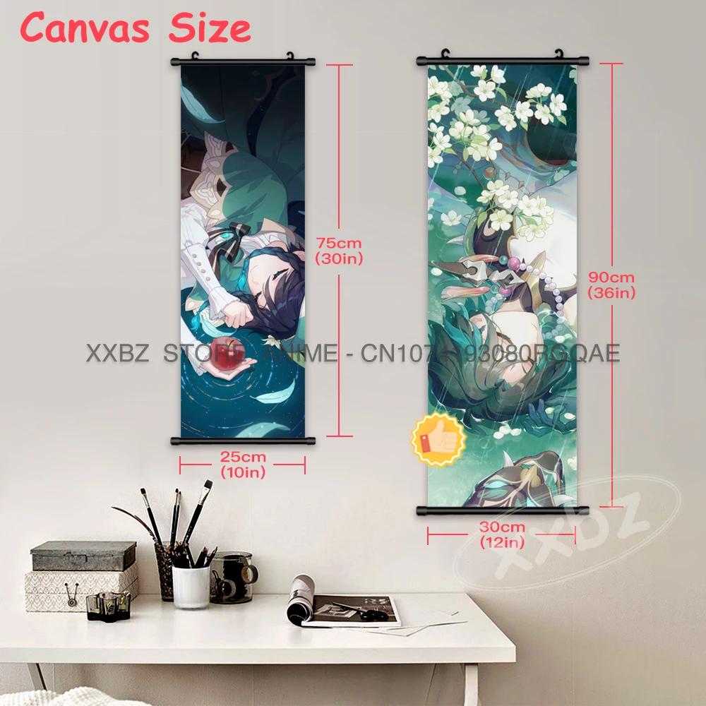 Genshin Impact Anime Artwork: Diluc Character Canvas Wall Art Decor