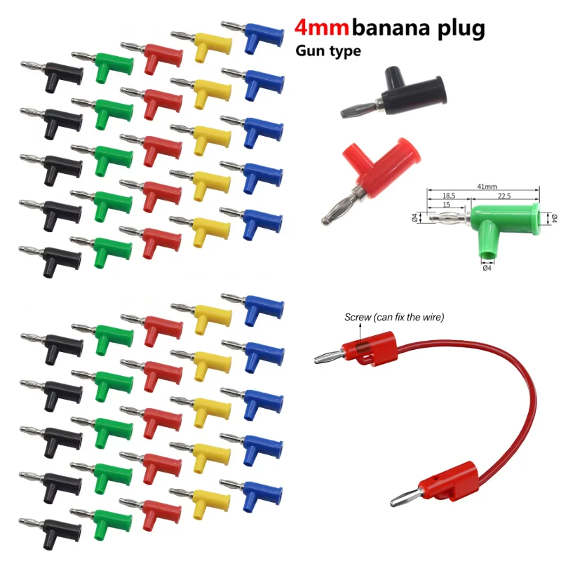 ขั้วต่อปลั๊กแบบกล้วยทองแดง 4 มม. ขั้วต่อปลั๊กแบบซ้อนได้ทองแดงแท้ชนิดสกรู สำหรับเครื่องวัดมัลติมิเตอร์แบบปากกา 1